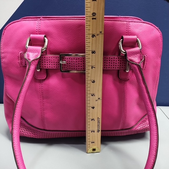 Vintage Tignanello Shoulder Bag‎ Women's Pink Solid Pebbled Lined Double Handle - Picture 9 of 16
